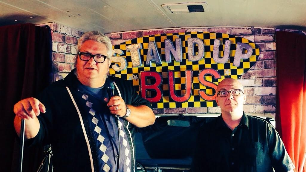 Dusty Trice and Mike Frankovitch on the Stand Up Bus